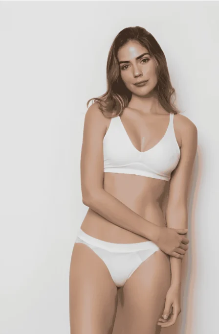 Conjunto blanco de top y calzón suave